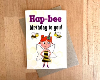 Hap-bee birthday card | Children's cancer charity fundraising