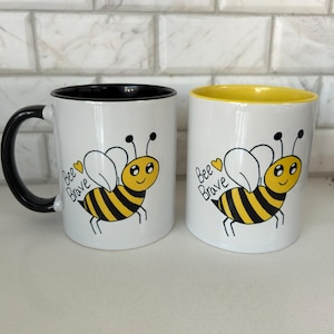 Taza Bee Brave NEGRA/ Recaudación de fondos para la lucha contra el cáncer infantil