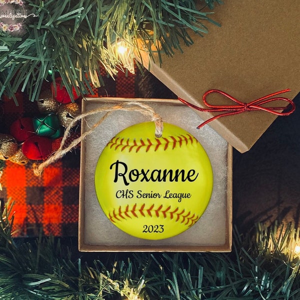 Softball Ornament | Christmas Ornament | Keepsake | Gift