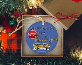 ornement d'autobus scolaire | Chauffeur d'autobus scolaire | brigadiers | Décoration de Noël | Ornement personnalisé | Souvenir | Cadeau