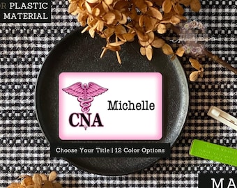 Etiqueta de nombre médico / Etiqueta de nombre de atención médica / Caduceo médico / Insignia de identificación / Pin de nombre / Insignia de nombre / Etiqueta de nombre / Insignia de identificación