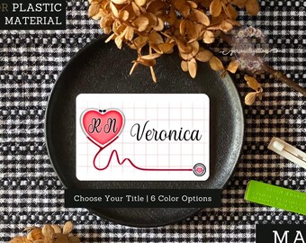 Etiqueta de nombre médico / Etiqueta de nombre de atención médica / Estetoscopio / Corazón / Insignia de identificación / Pin de nombre / Insignia de nombre / Etiqueta de nombre / Insignia de identificación