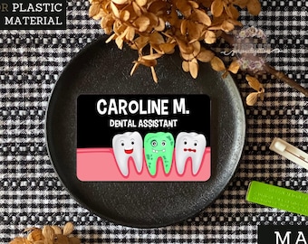 Tandheelkundige naamplaatje | Tandartsassistent naamplaatje | Hygiënist naamplaatje | Gepersonaliseerde naamplaatje | Naampin | Naambadge | Tandarts