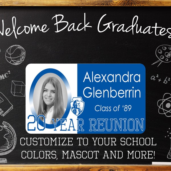 Class Reunion Name Badge Etsy