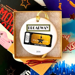 Adorno con forma de entrada de Broadway, regalo de recuerdo personalizado para espectáculos de teatro musical