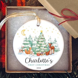First Christmas Ornament | 1st Christmas Ornament | Baby Ornament Gift | Child Ornament | Cute Animal Ornament | Toddler | Girl | Boy