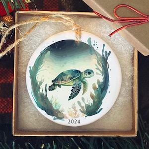 Meeresschildkröte Ornament | Schildkröte Ornament | Meeresbewohner Ornament | Ozean Ornament | Unter dem Meer Ornament