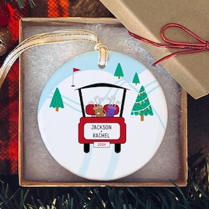 Ornament golfpaar | Golfornament | Golfcadeau | Cadeau voor koppels | Golfornament | Golfpaar | Fotoornament