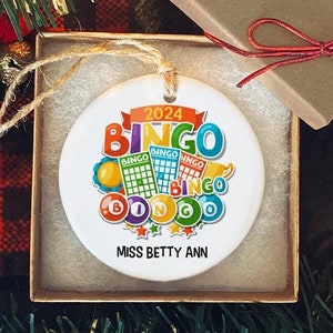 Adorno de BINGO / Juego de BINGO / Regalo de bingo / Adorno con foto / Amigos de BINGO