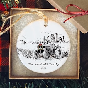 Farming Family Ornament | Farm Family Ornament | Family Farm Ornament | New Home | New Farm | New Family | Gift | Photo Ornament