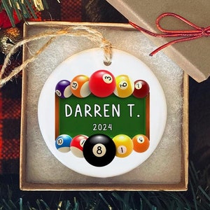 Billiard Ornament | Pool Ornament | Playing Pool | Pool League Ornament | Gift