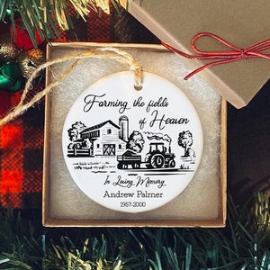Farming Memorial Ornament | Personalized Farmer Tribute Gift | Farming Remembrance Keepsake | Farmer Memorial | In Memory of Loved One