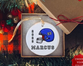 Football Helmet Ornament | Porcelain Ornament | Custom Ornament | Gift | Keepsake