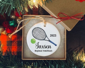 Tennis Ornament | Porcelain Ornament | Gift | Custom Christmas Ornament | Keepsake | Retirement