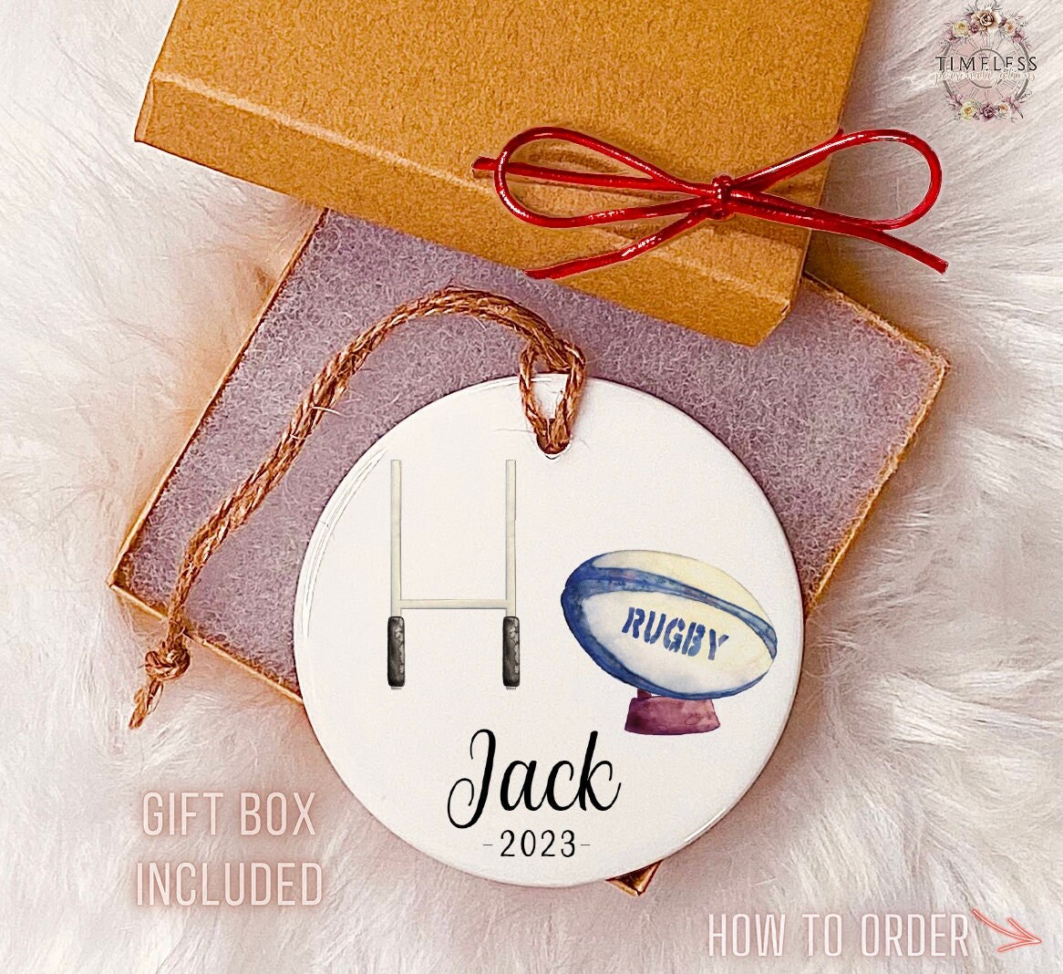 Rugby Ornament Porcelain Ornament Gift Custom Christmas Etsy