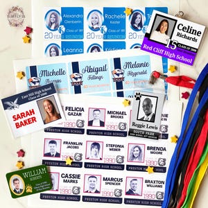Class Reunion ID Name Tags, Custom High School Reunion Badge, Reunion Keepsake, Tag Stickers, ID Lanyards, Reunion Favors, Pin Tags