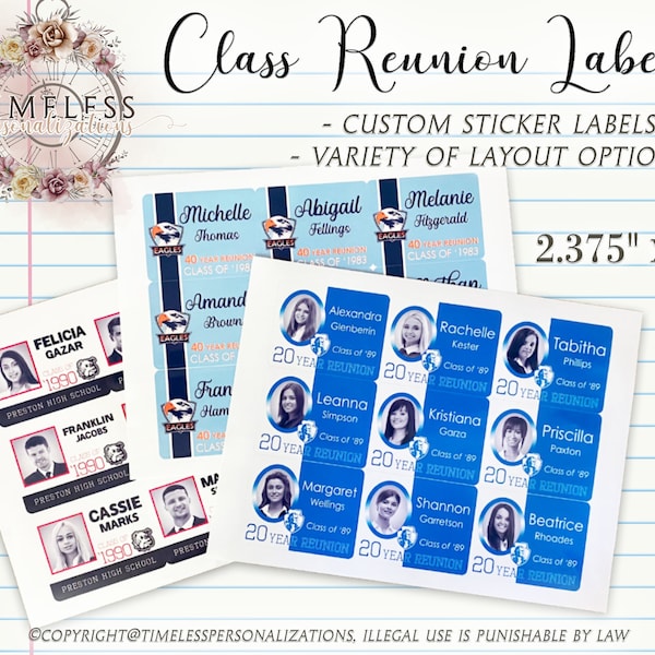 Class Reunion Name Tag Template Etsy
