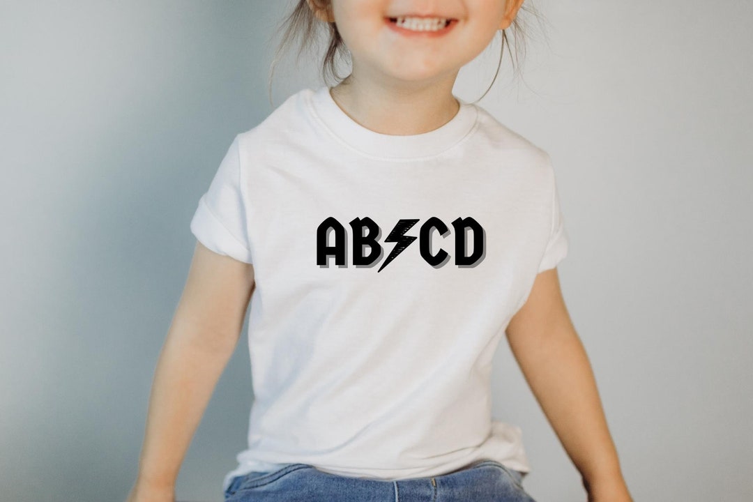 ABCD Rocker Style Tee, Edgy Mini Shirt, ACDC Kids Shirt, Toddler Shirt ...