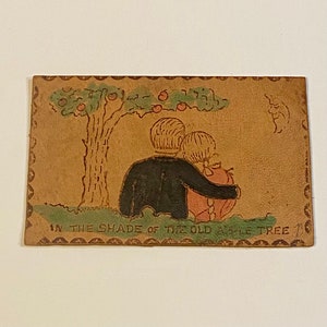 Antike lederne Postkarte