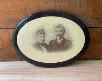 Antique Celluloid Photo Button