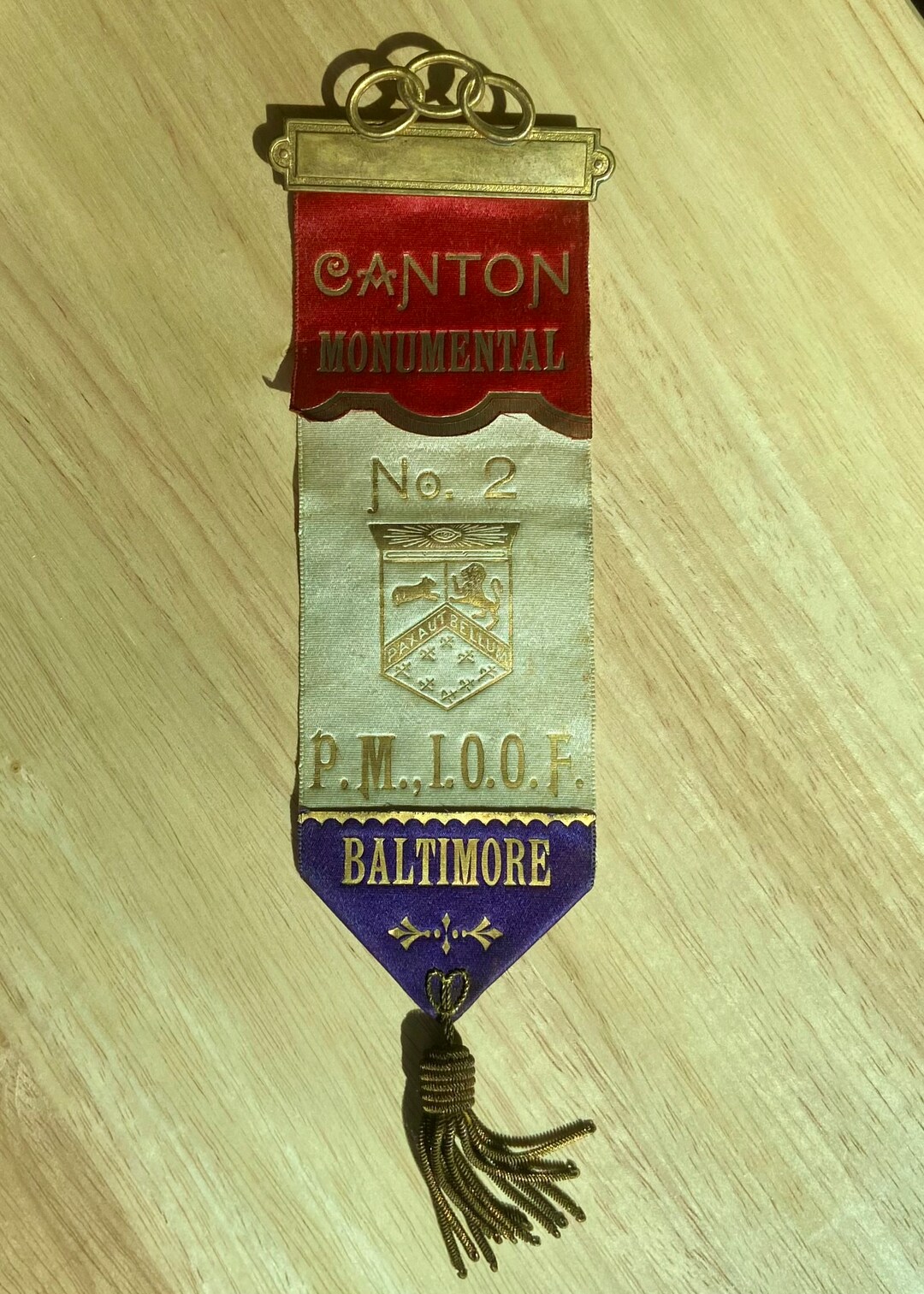 Ioh Ribbin Antique IOOF Pin-back Ribbon - Etsy