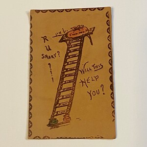 Antike lederne Postkarte