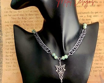 BEADED COLLECTION Chainmail Pendant Necklaces