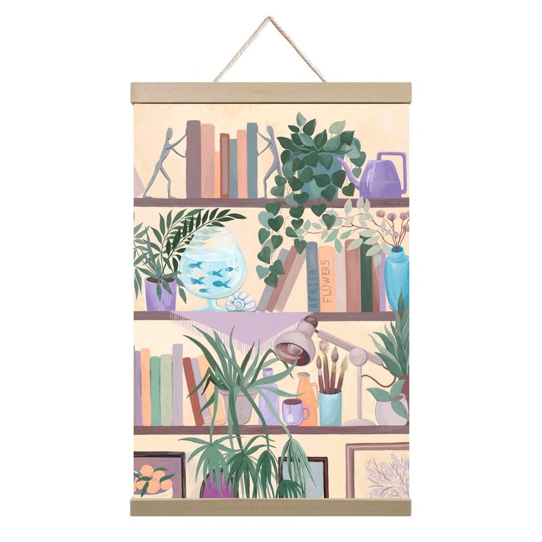 Bookcase for My Favorite Things - Prints Wall Art Decor. Framed Hanging ...