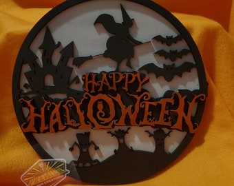 Halloween Door Sign, Halloween Decor, Halloween Door Hanger, Laser Engraved Sign, Halloween Front Door Decor, Holiday Decor, Spooky Season