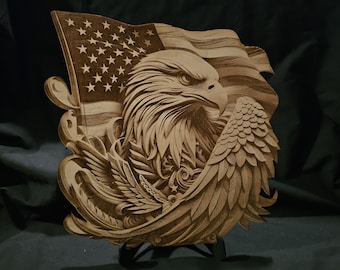 American Eagle, American Flag, Patriotic Decor, Patriotic Art, Patriotic Eagle, Patriotic Gifts, Mancave Decor, Garage Sign, Wood Sign