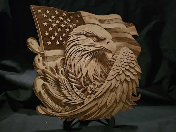 American Eagle, American Flag, Patriotic Decor, Patriotic Art, Patriotic Eagle, Patriotic Gifts, Mancave Decor, Garage Sign, Wood Sign