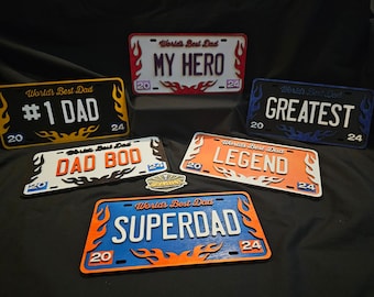 Dad License Plate, Vanity License Plate, Fathers Day Gift, Dad Gifts, Gift for Dad, Dad Wall Art, Laser Cut Art, Superdad, Dad Bod