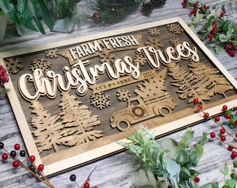 Farm Fresh Christmas Trees, Christmas Farmhouse Sign, Christmas Farmhouse Décor, Christmas Art, Christmas Home Decor, Christmas Sign