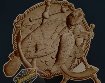 Sea Turtle Décor, Ocean Décor, Sea Turtle Gifts, Laser Engraved Sign, Ocean Wall Art, Home Décor, 3D Illusion, Shelf Sitter, Gift for Her