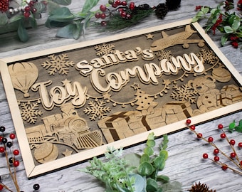 Santa's Toy Company, Christmas Farmhouse Sign, Christmas Farmhouse Décor, Christmas Art, Christmas Home Decor, Christmas Sign