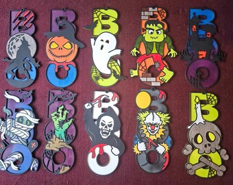 Halloween Boo Sign, Halloween Décor, Halloween Art, Halloween Door Hanger, Halloween Wall Art, Halloween Gift, Halloween Sign, 10 variations