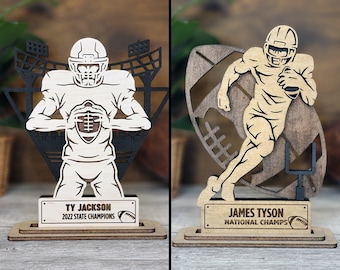 Personalized Football Sign, Stadium Series Football Signage, Football Gifts, Football Art, Football Decor, Football Display, Football Award