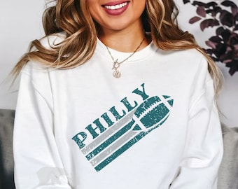 Philadelphia Football Sweatshirt, Retro Philly Crewneck Sweatshirt, Vintage Philly Shirt, Philly Gift, Oversized Philadelphia Tailgate Shirt