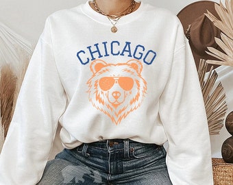 Vintage Chicago Crewneck, Retro Football Sweatshirt, Men's and Women's Sweatshirt, Throwback Chicago Sweatshirt, Gameday Crew, Chicago Shirt
