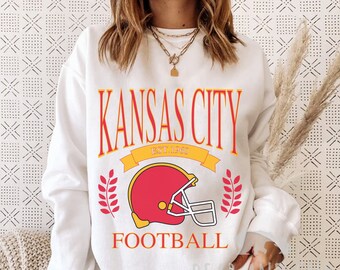 Vintage Style Kansas City Football Sweatshirt, Kansas City Crewneck, Kansas City Football, KC Sweatshirt, Kansas City Crewneck, Missouri Tee