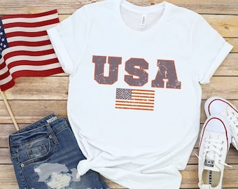 USA Flag Shirt, 4th of July Shirt, Oversized USA Tshirt, Vintage usa Shirt, Usa Flag Tee, Usa Graphic T-Shirt, USA Unisex Short Sleeve Tee