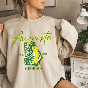 Augusta Sweatshirt, Augusta Georgia Crewneck, Golf Sweatshirt, Women&#39;s Crewneck, Men&#39;s Crewneck, Golf Shirt, Trendy Sweatshirt, Golf T-Shirt