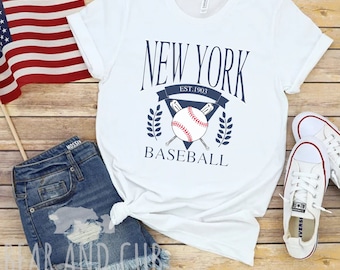 New York Baseball T-Shirt, New York Shirt, Bella+Canvas 3001, Trendy Baseball Shirt, New York Fan Shirt, NYC Shirt, Popular TShirts, NYC Tee