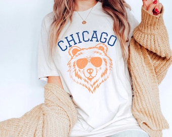 Vintage Chicago Shirt, Retro Football Shirt, Mens and Womens Shirt, Throwback Chicago Shirt, Chicago Fan Shirt, Illinois Tee, Comfort Colors
