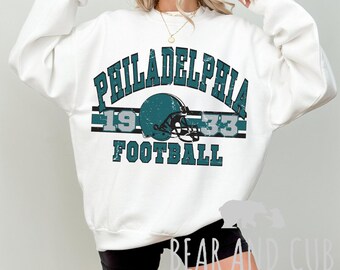 Philadelphia Football Vintage Style Sweatshirt, Philadelphia Football Crewneck, Philly Football Tshirt, Retro Crewneck, Philadelphia Fan Tee