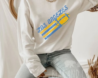 Los Angeles Football Crewneck, Retro LA Football Sweatshirt, Men's and Women's Sweatshirt, Throwback Los Angeles Fan Shirt, Gameday Crewneck
