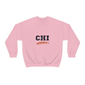 Vintage Chicago Crewneck, Retro Football Sweatshirt, Mens and Womens Sweatshirt, Throwback Chicago Sweatshirt, Gameday Crewneck, Chicago Tee Light Pink