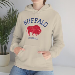 Vintage Style Buffalo Football Sweatshirt, Buffalo Hoodie, New York Football, Buffalo Fan Sweatshirt, Buffalo Crewneck, Buffalo Tailgate tee Sand