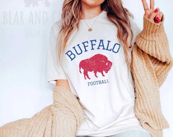 Vintage Buffalo Football Shirt, Retro Football Shirt, Men's and Women's Shirt, Throwback Buffalo Shirt, New York T-Shirt, Comfort Colors Tee