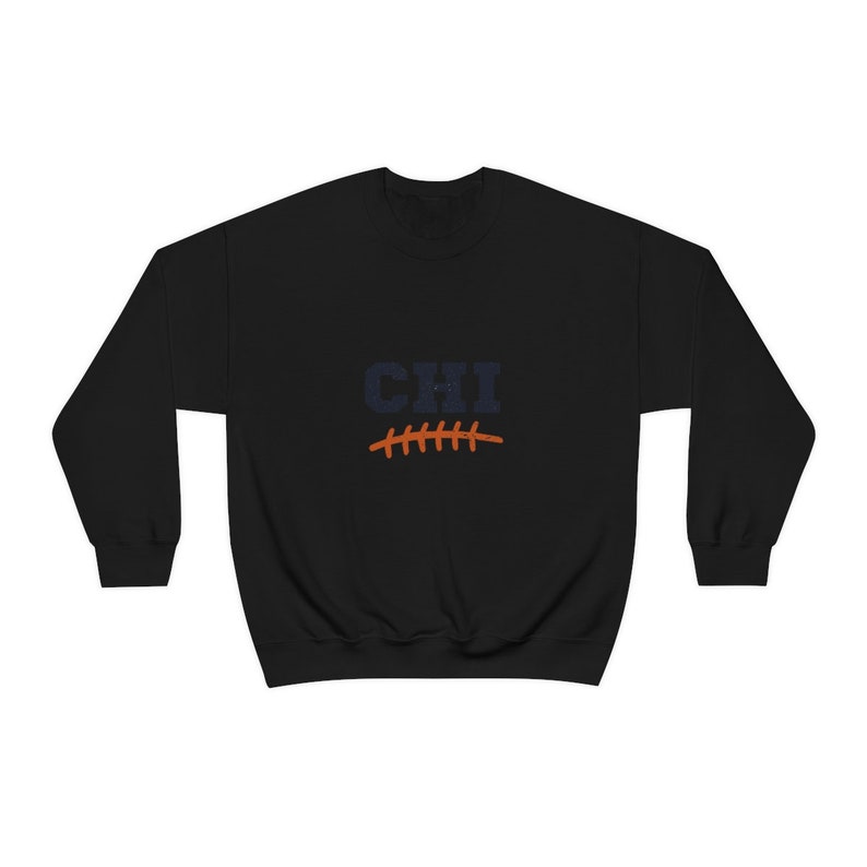 Vintage Chicago Crewneck, Retro Football Sweatshirt, Mens and Womens Sweatshirt, Throwback Chicago Sweatshirt, Gameday Crewneck, Chicago Tee Black